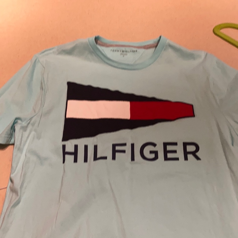 Men's medium Hilfiger t shirt powder blue